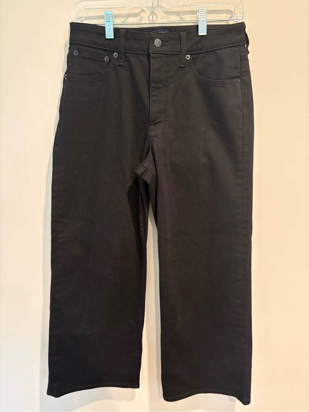 J.Crew Curvy Wide Leg Crop Jeans Black Size 28